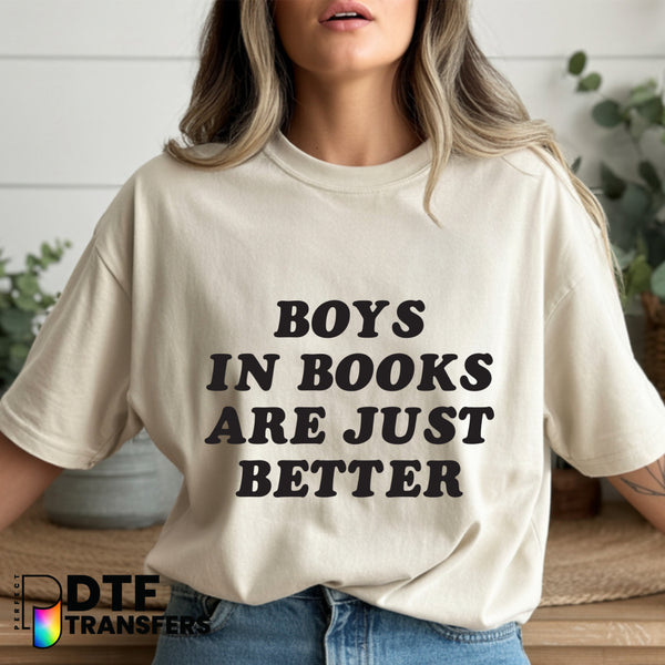 Boys In Books Are Just Better – Teacher Reading DTF Transfer