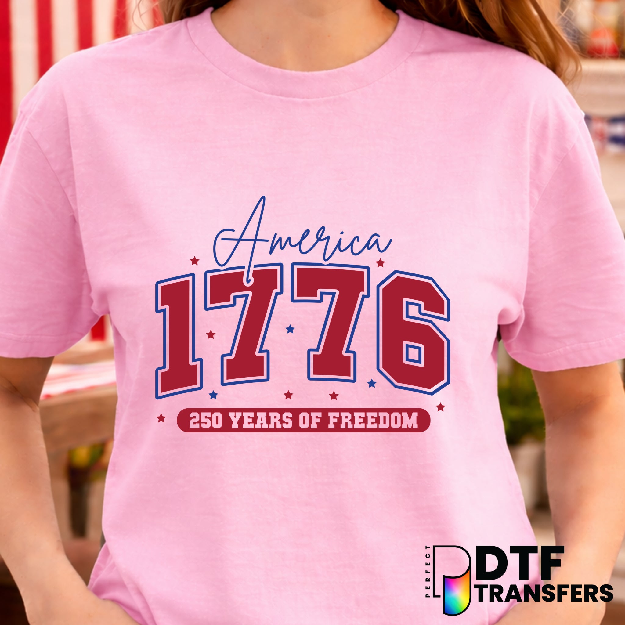 America 1776 Varsity Arch – Fourth of July DTF Transfer