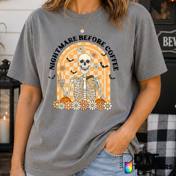 Nightmare Before Coffee – Halloween DTF Transfer