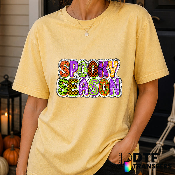 Ghost with Witch Hat and Pumpkin – Halloween DTF Transfer