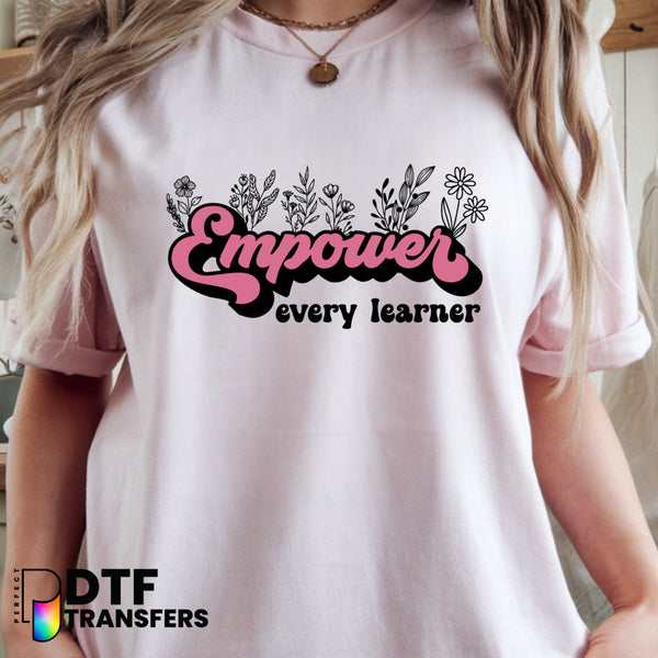 Empower Every Learner Floral Script – Special Education DTF Transfer