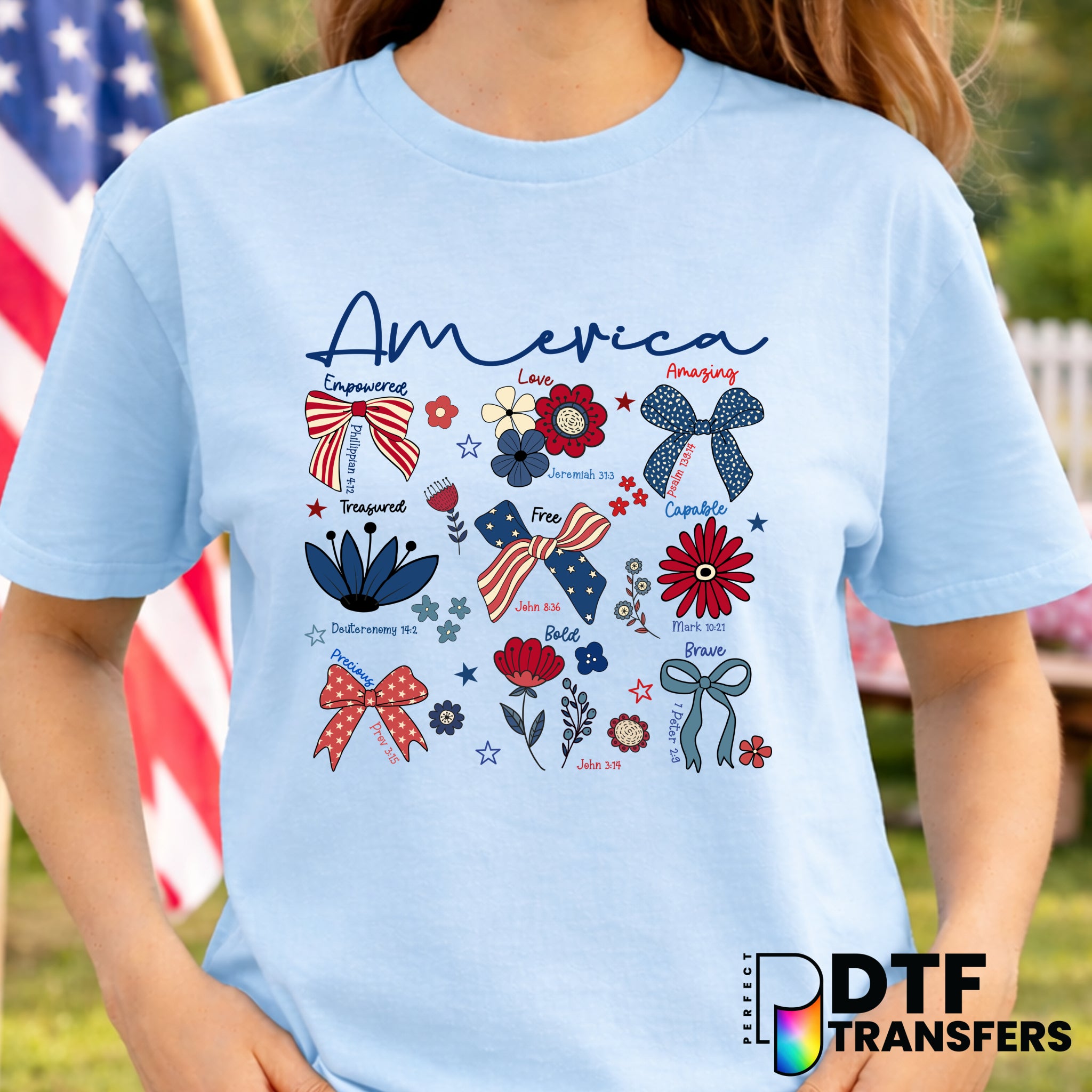 God Bless America – Fourth of July DTF Transfer