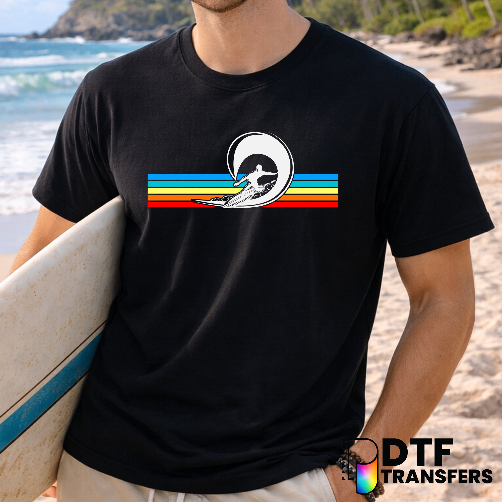 SURF CLUB CALIFORNIA GOOD VIBES ONLY – Surfing DTF Transfer
