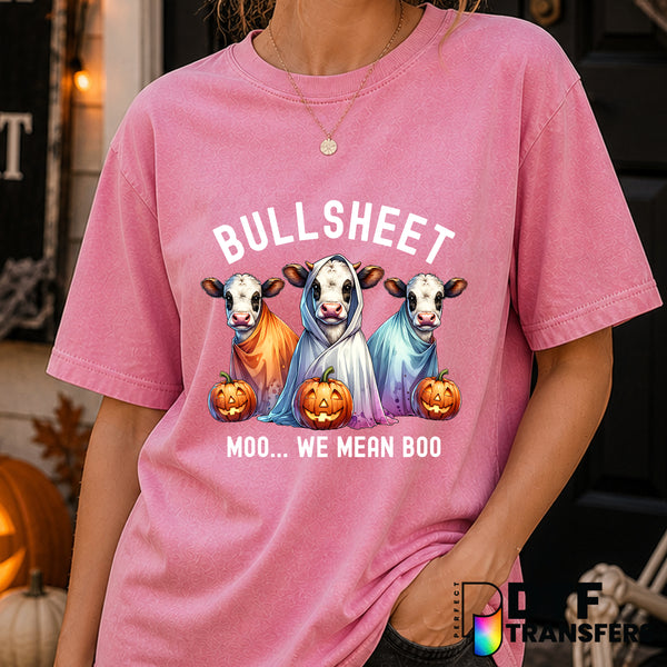 Moo We Mean Boo – Halloween DTF Transfer