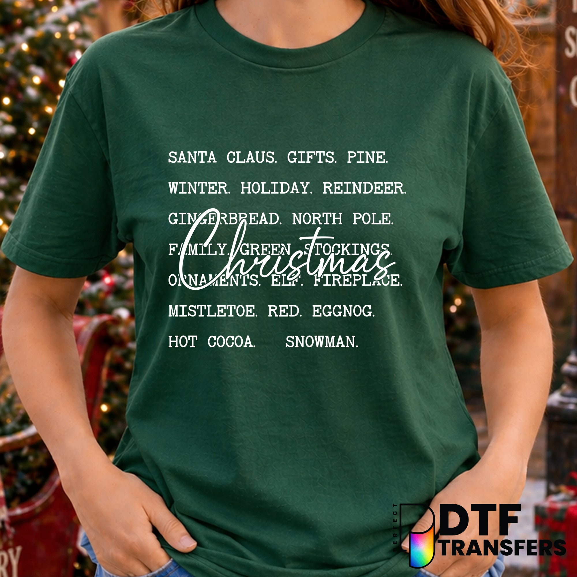 Retro Holiday Text Stack Christmas – DTF Transfer