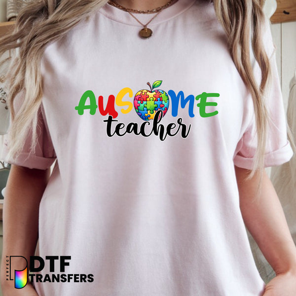 Awesome Teacher Autism – Special Education DTF Transfer