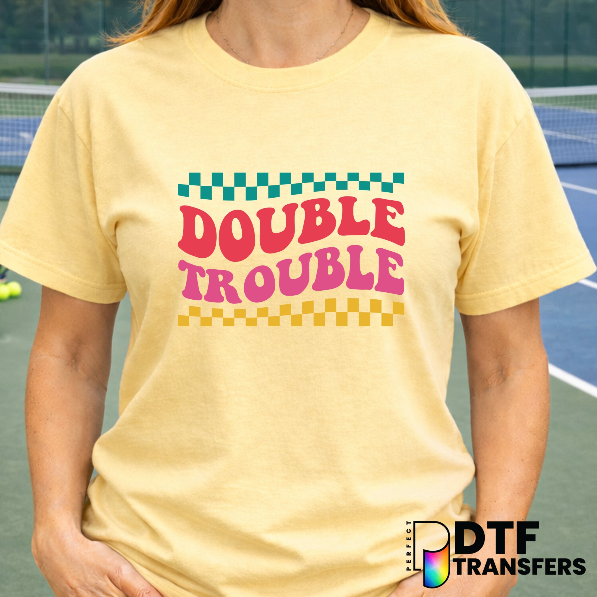 DOUBLE TROUBLE – Tennis DTF Transfer