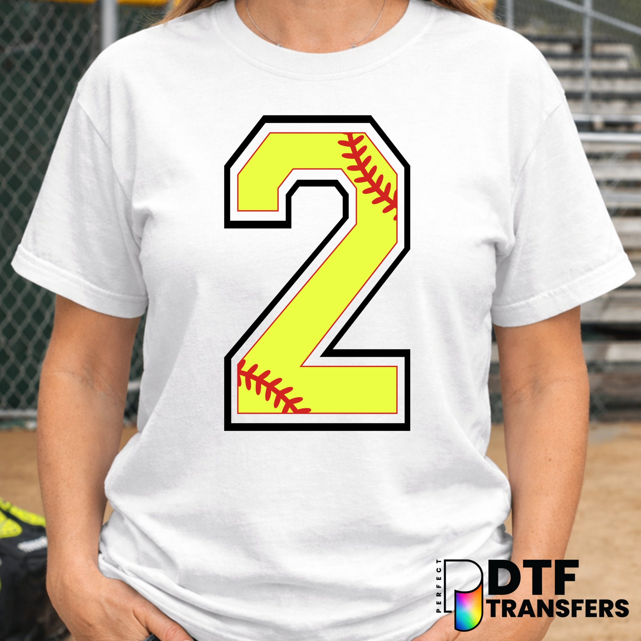 Softball Number 2 – Softball DTF Transfer