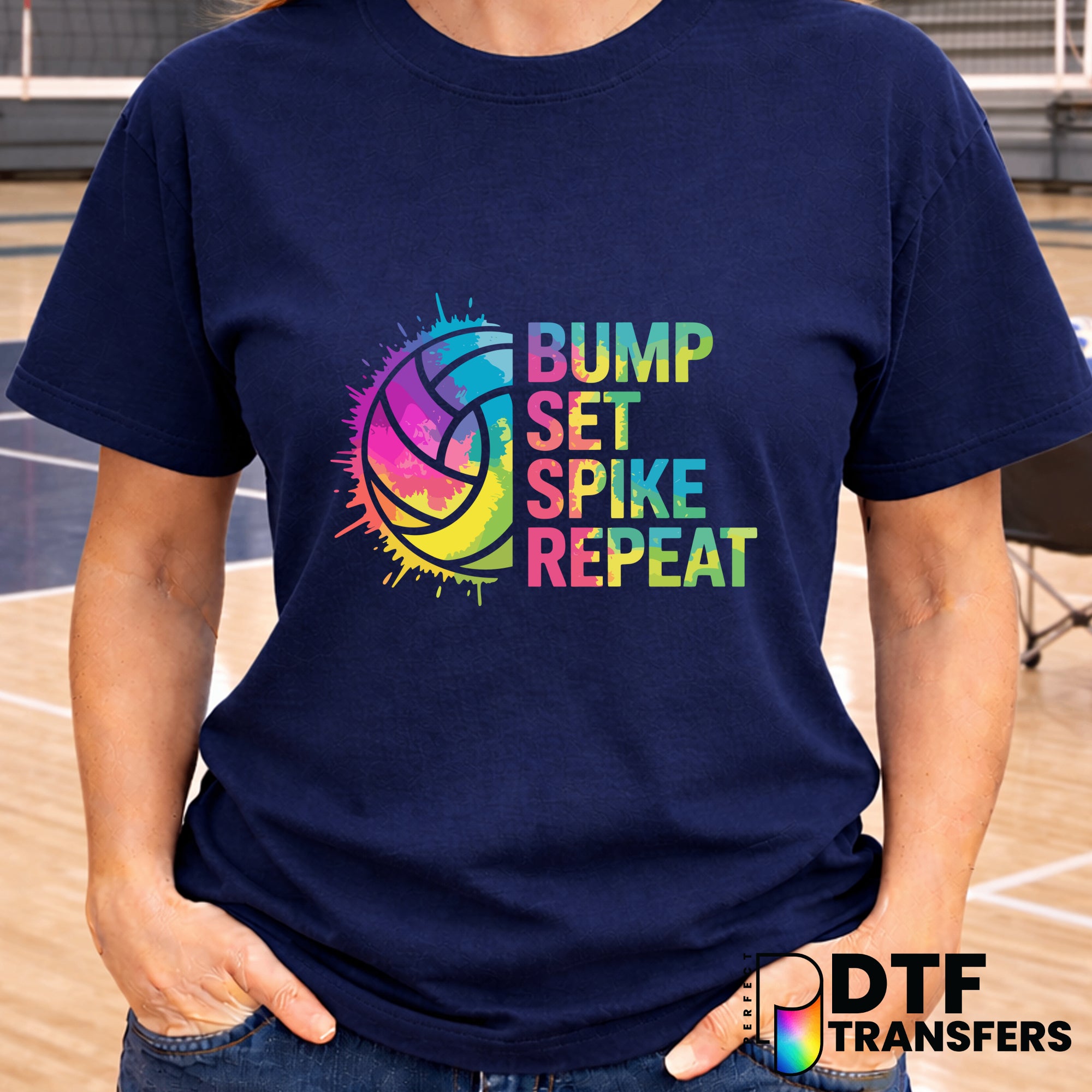 BUMP SET SPIKE REPEAT – Volleyball DTF Transfer