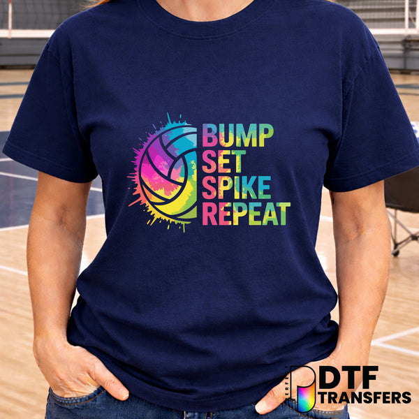 BUMP SET SPIKE REPEAT – Volleyball DTF Transfer
