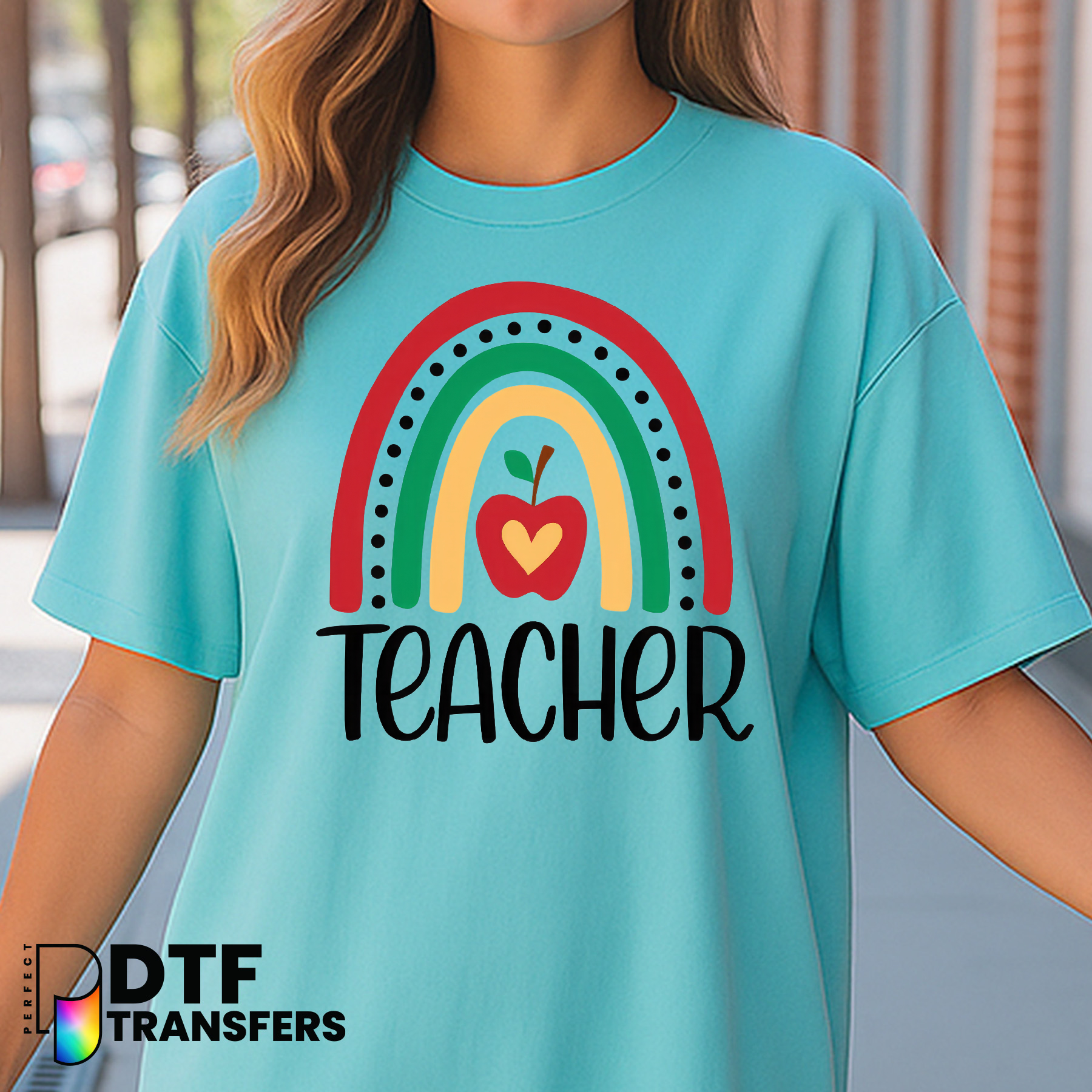 It's a beautiful day to learn – Teacher Rainbow DTF Transfer