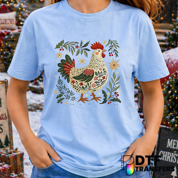 Western Christmas Chicken – DTF Transfer