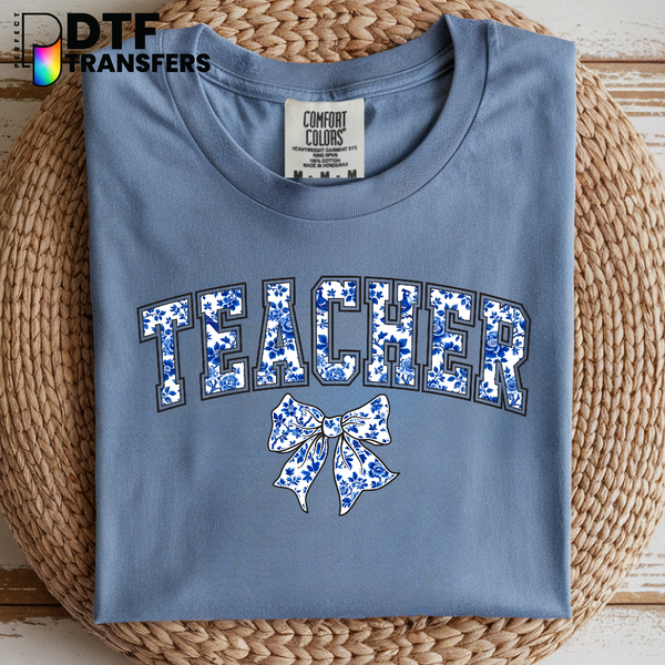 Teacher Chinoiserie Bow DTF Transfer