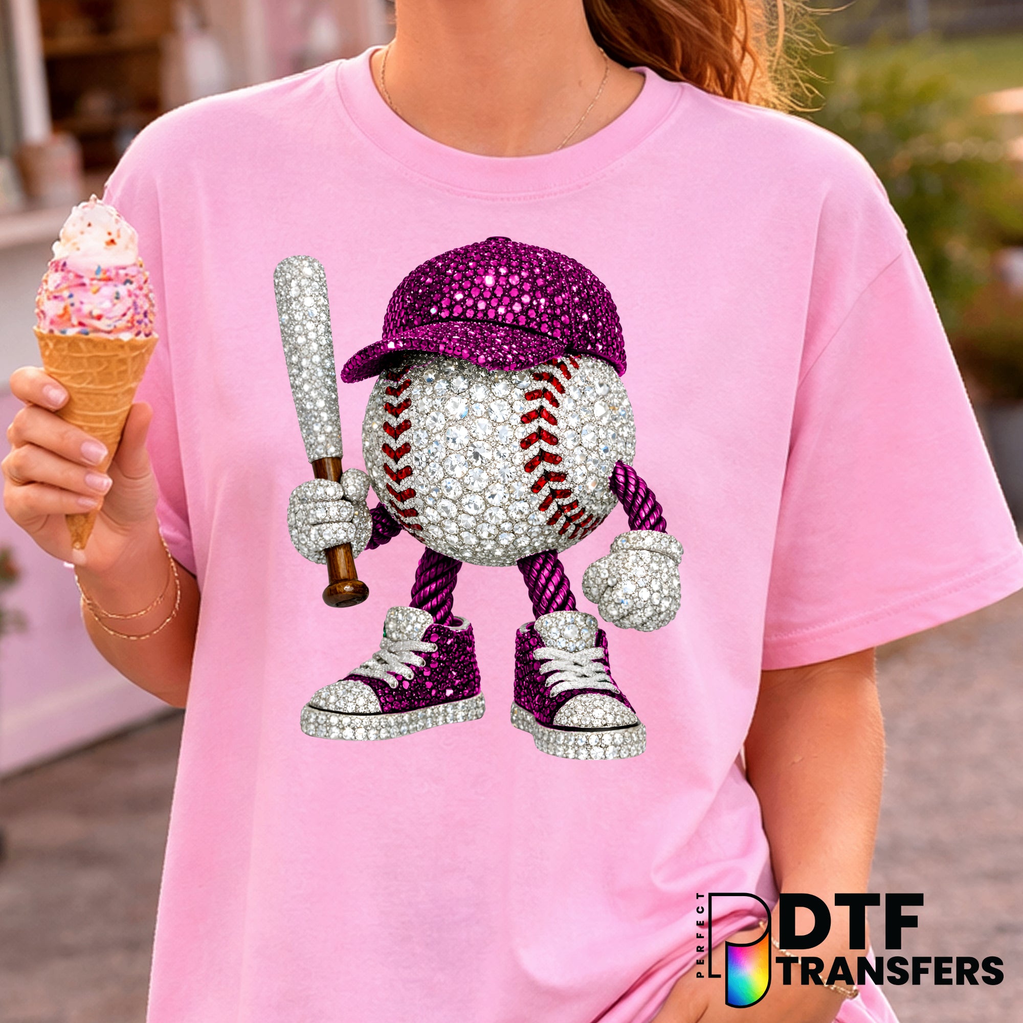 LUCKY BASEBALL MOM – Baseball DTF Transfer