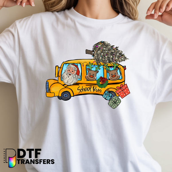 "Merry Christmas Teacher" School Bus – Teacher DTF Transfer