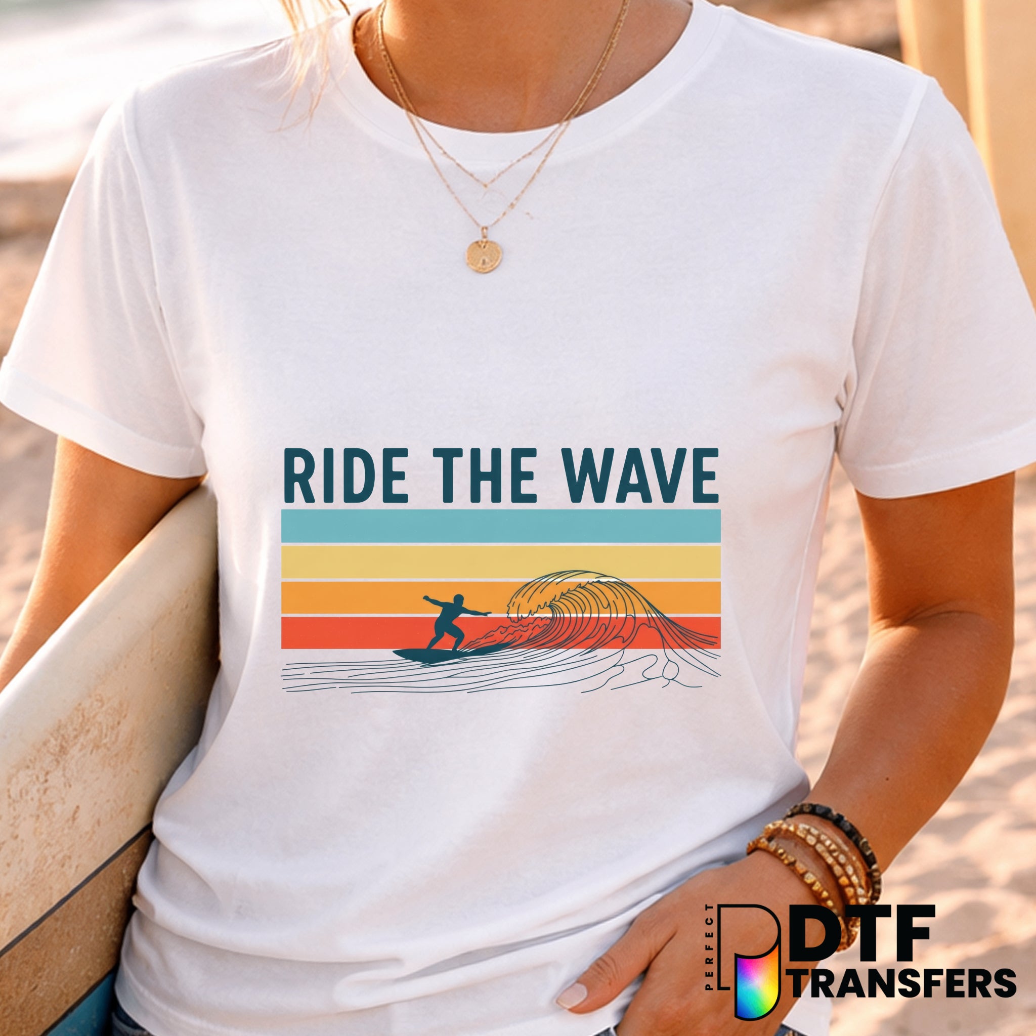 Ride The Wave Surfing – Surfing DTF Transfer