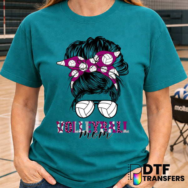 Volleyball Mom Hot Mess Messy Bun – Volleyball DTF Transfer