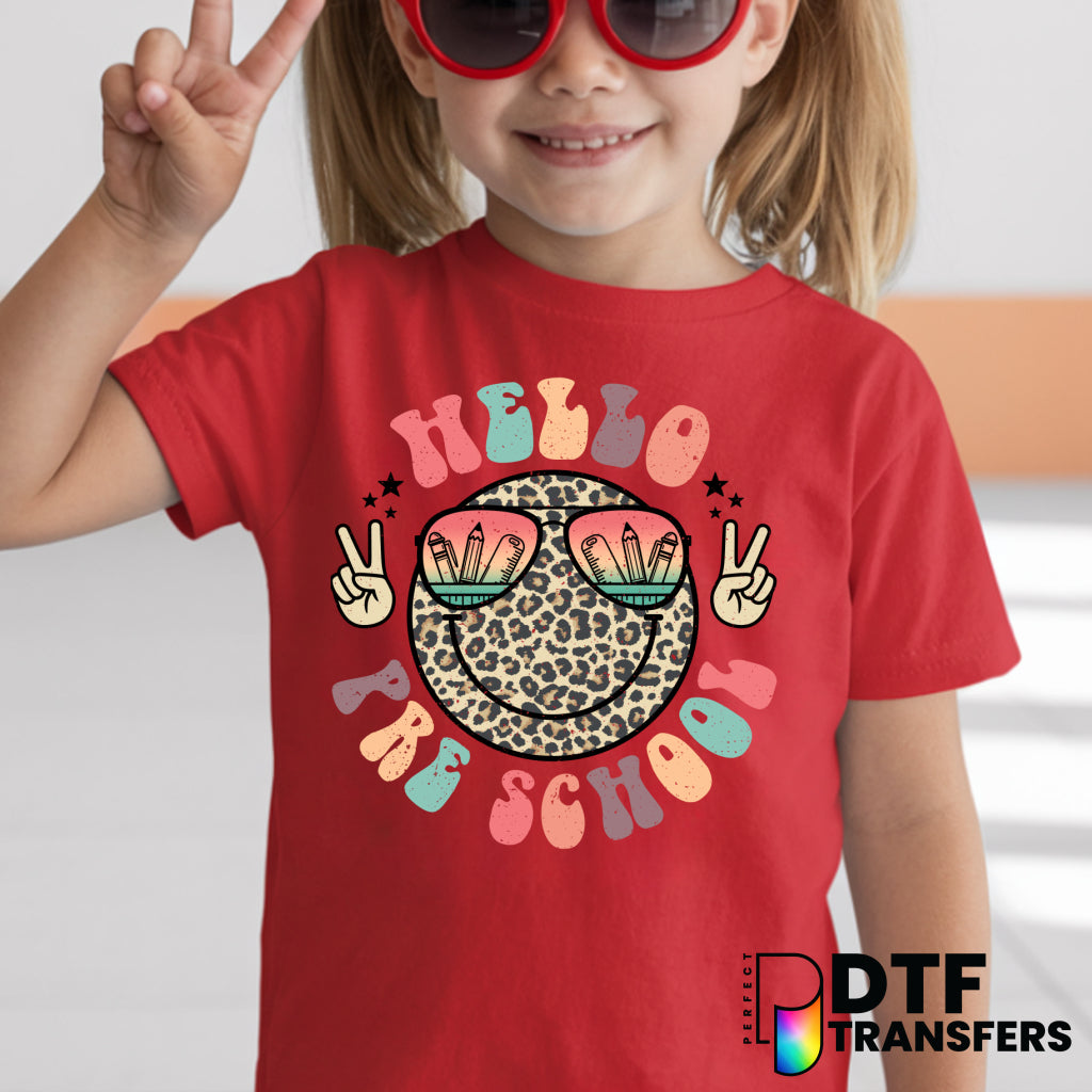 Leopard Boho Hello Pre School Welcome Back to School – Teacher DTF Transfer