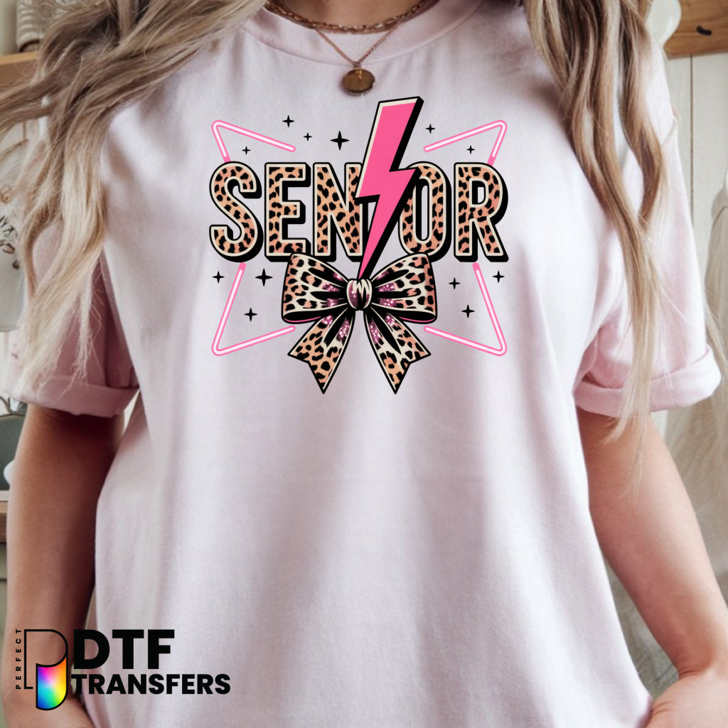 Senior 2026 Leopard Lightning Bolt Floral – Teacher DTF Transfer
