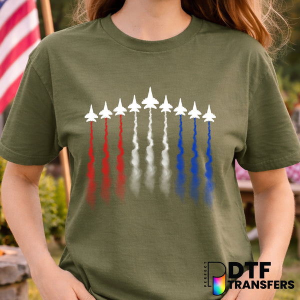 Blue Angels Red White and Blue Smoke – Fourth of July DTF Transfer