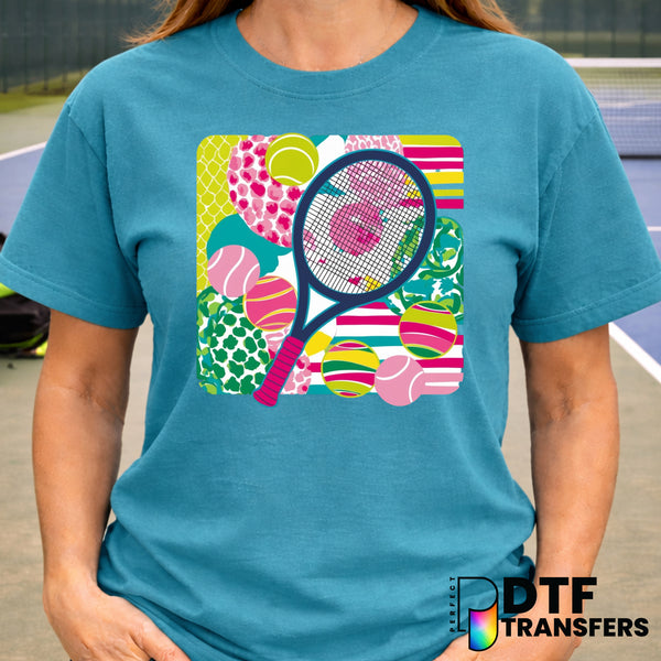 TENNIS Patchwork Heart Racket – DTF Transfer