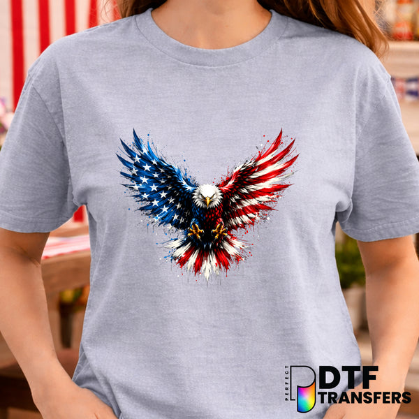 USA Eagle Drip Grunge – Fourth of July DTF Transfer