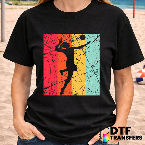 Volleyball Spike Player Silhouette – DTF Transfer