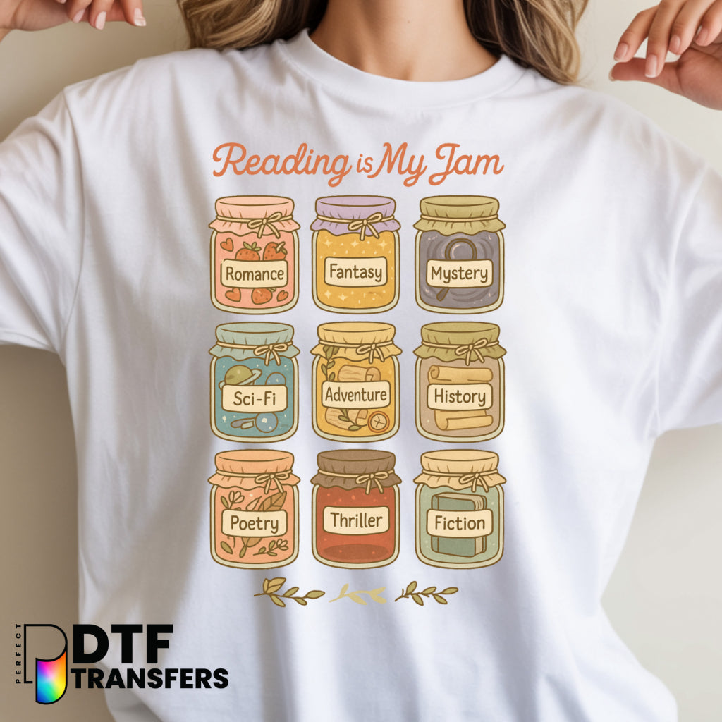 Reading is My Jam Books - Teacher DTF Transfer