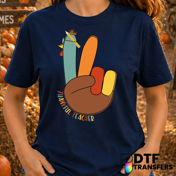 Cute Thankful Teacher – Thanksgiving DTF Transfer