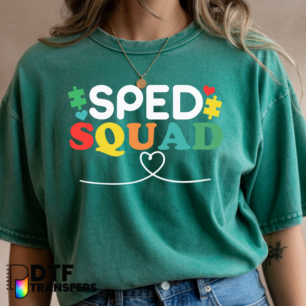 SPED SQUAD Hearts & Puzzles – Special Education DTF Transfer