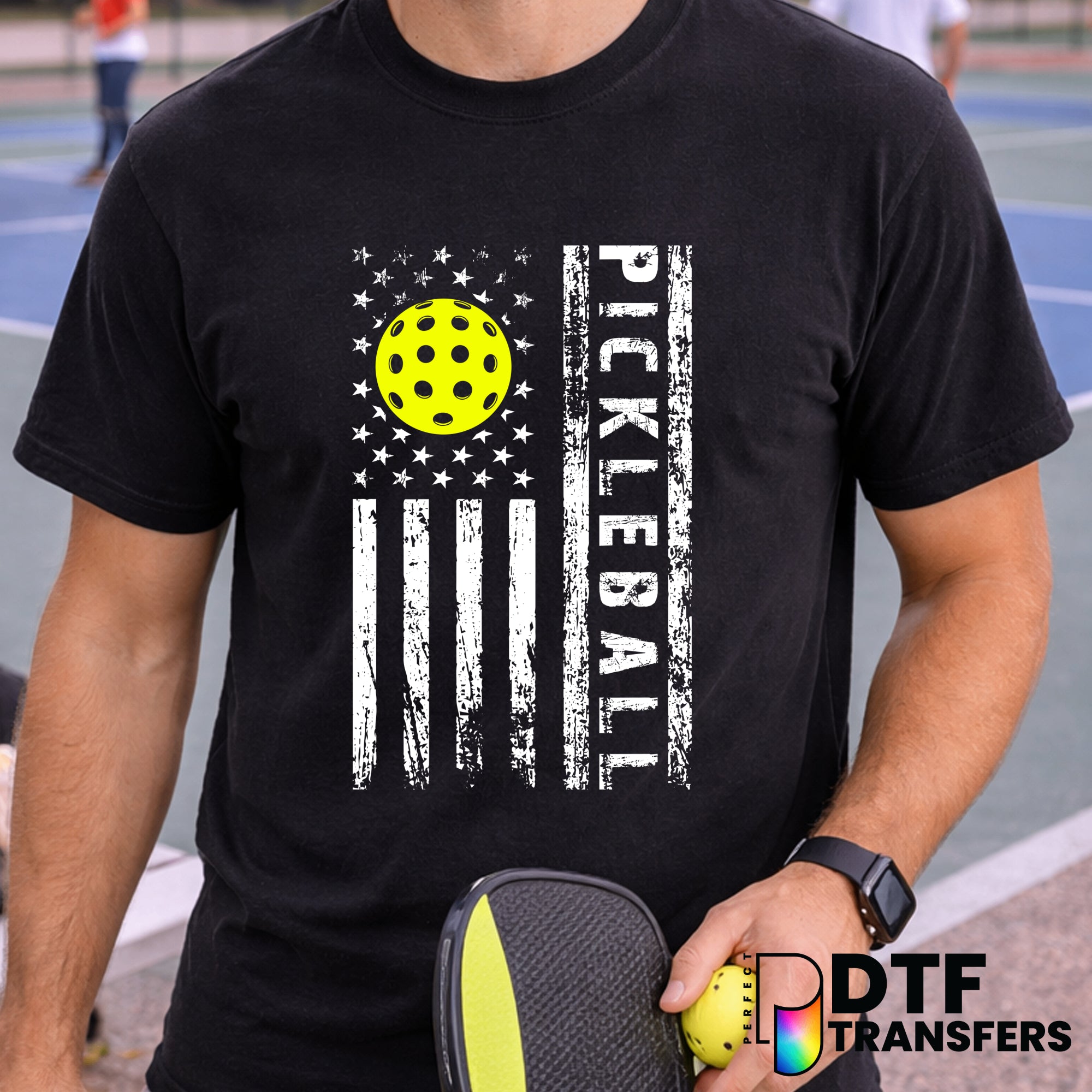 PICKLEBALL American Flag – Pickleball DTF Transfer