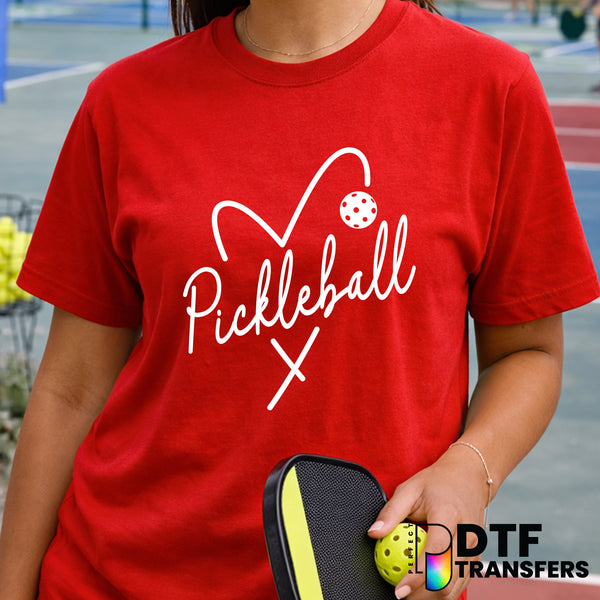Pickleball Heart Script – DTF Transfer