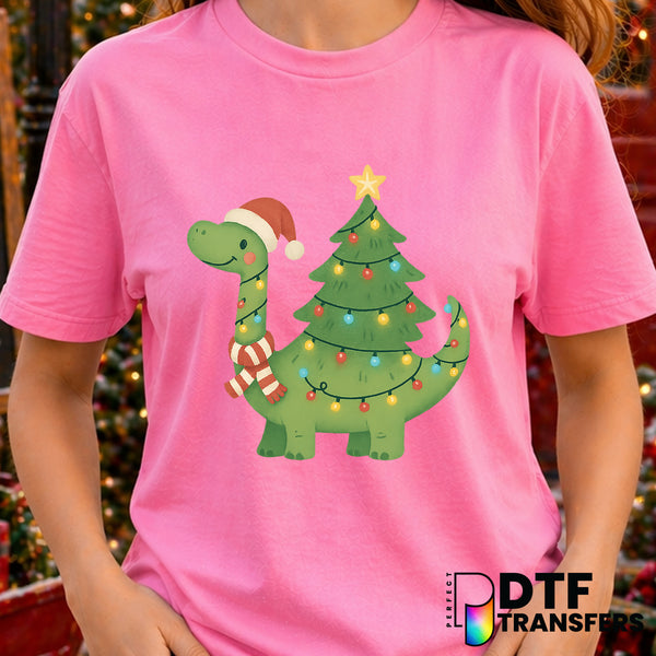 Christmas Cute Dinosaur – DTF Transfer