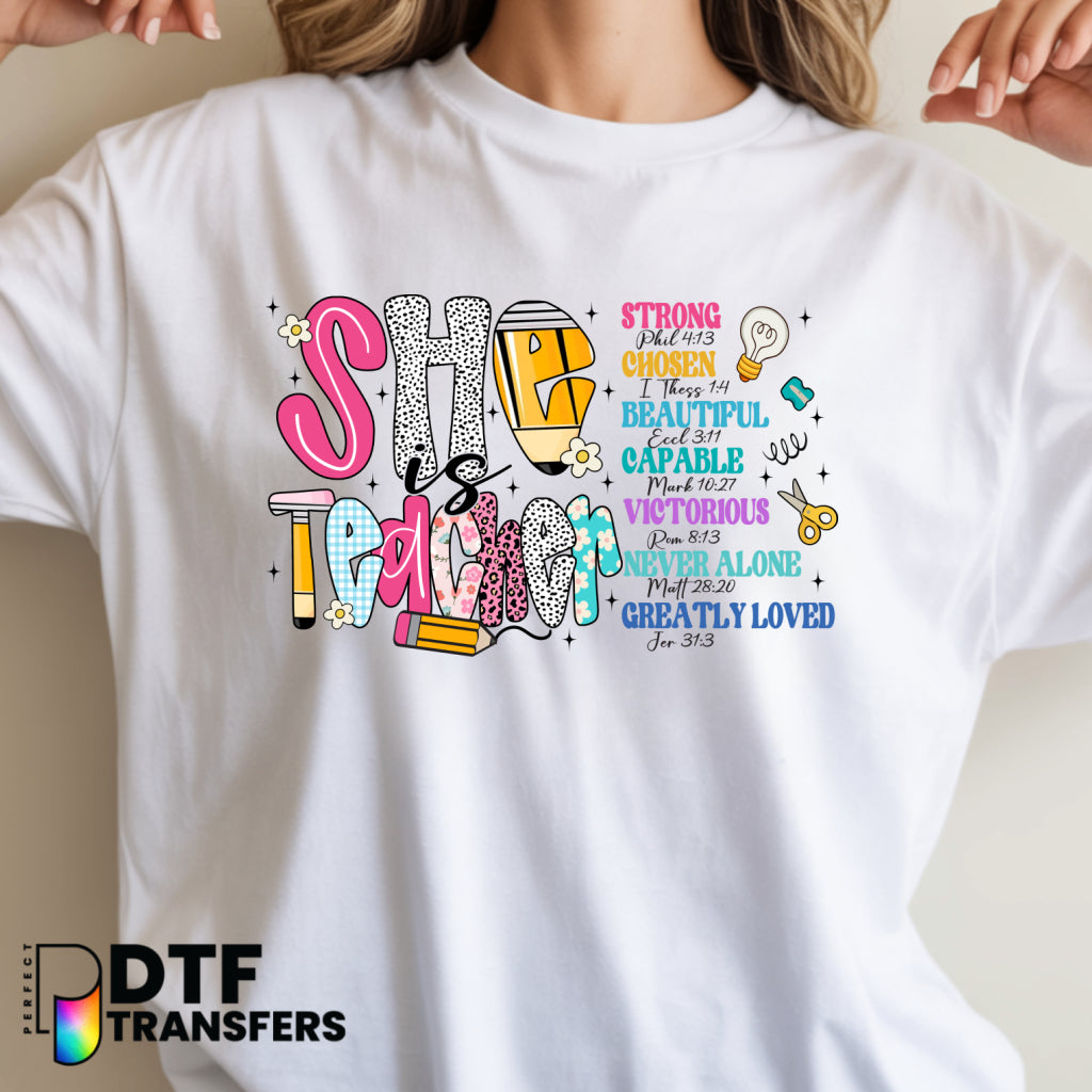 She is a Teacher Proverbs 31:26 – Religious Teacher DTF Transfer