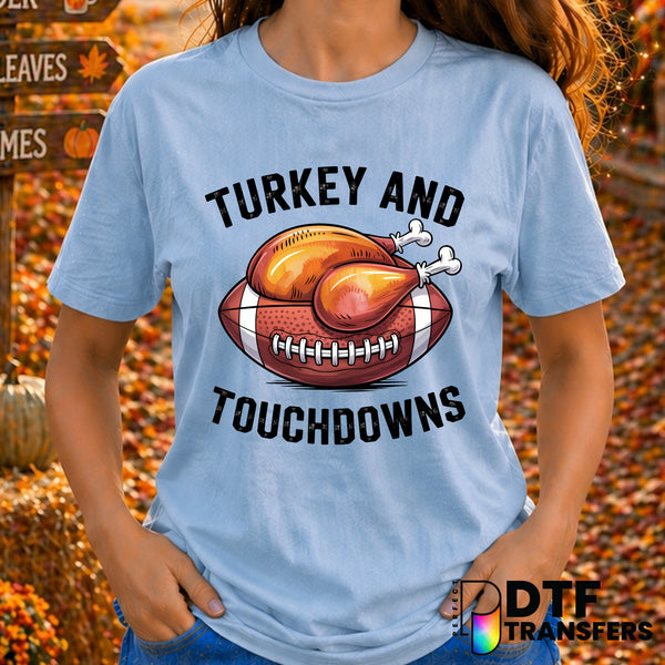 Turkey and Touchdowns – Thanksgiving DTF Transfer