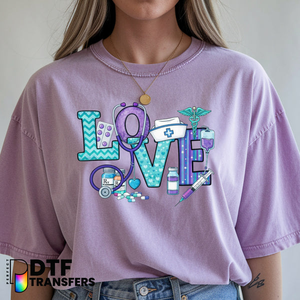 LOVE Medical Icons – School Nurse DTF Transfer