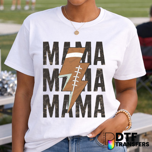 Mama Football Mom Life Lightning Bolt – Football DTF Transfer