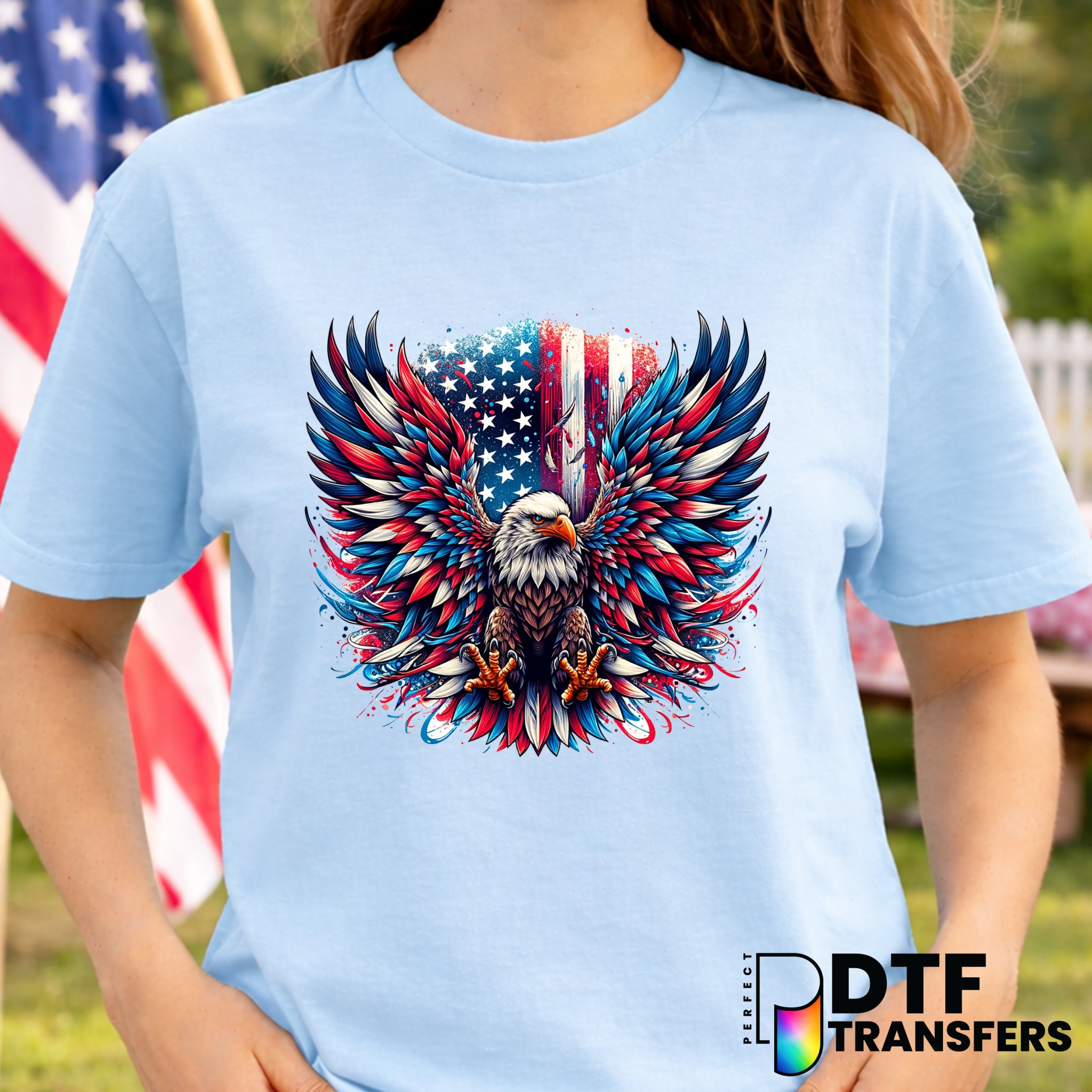 Eagle American Flag – Fourth of July DTF Transfer