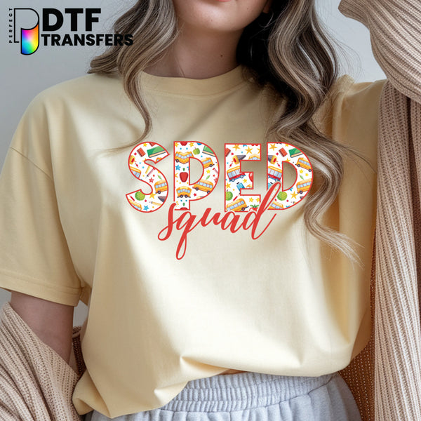 SPED Squad Bus Pattern Script – Special Education DTF Transfer