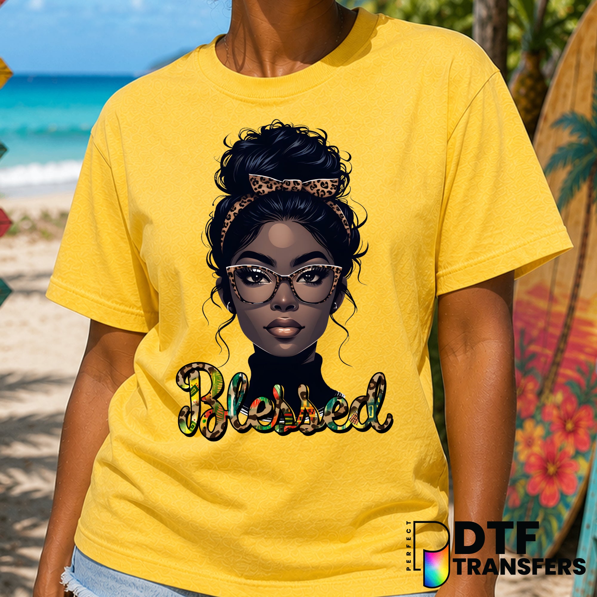 Blessed Leopard Black Queen – Black History Month DTF Transfer
