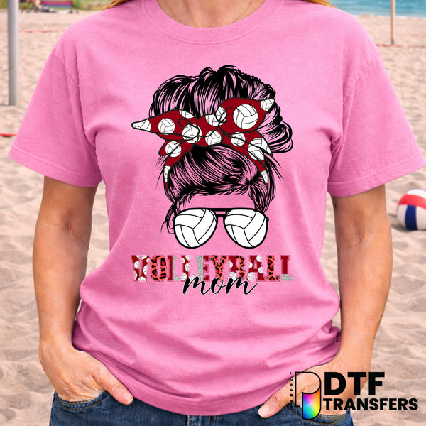 Volleyball Mom Hot Mess Messy Bun – Volleyball DTF Transfer