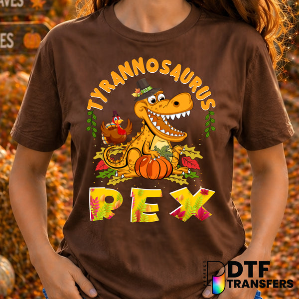 Funny T-Rex Thanksgiving – DTF Transfer