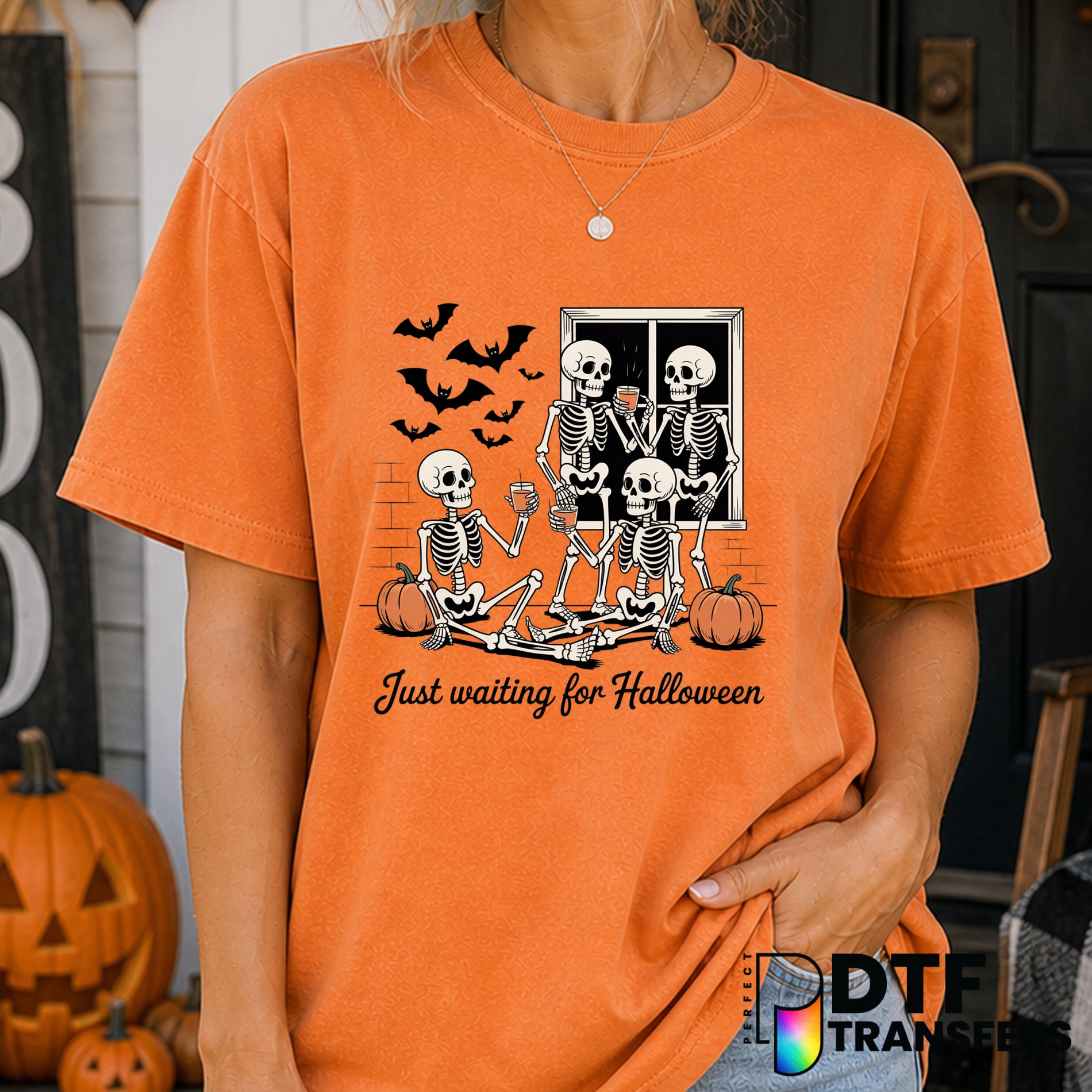 Just Waiting For Halloween – Halloween DTF Transfer
