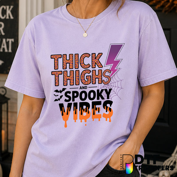 Thick Thighs and Spooky Vibes – Halloween DTF Transfer