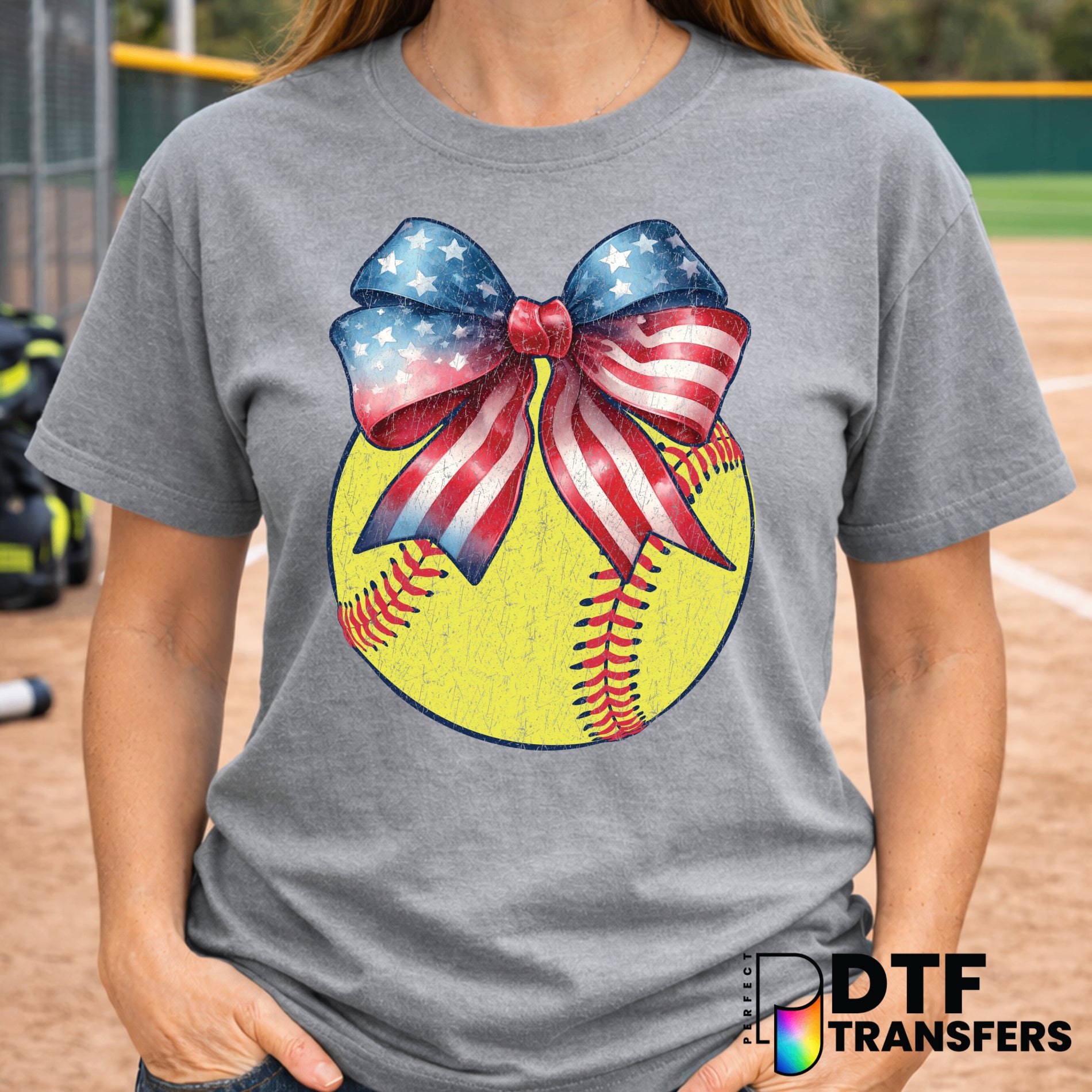 American Flag Softball – Softball DTF Transfer