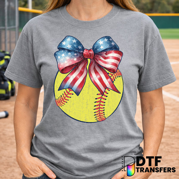 American Flag Softball – Softball DTF Transfer