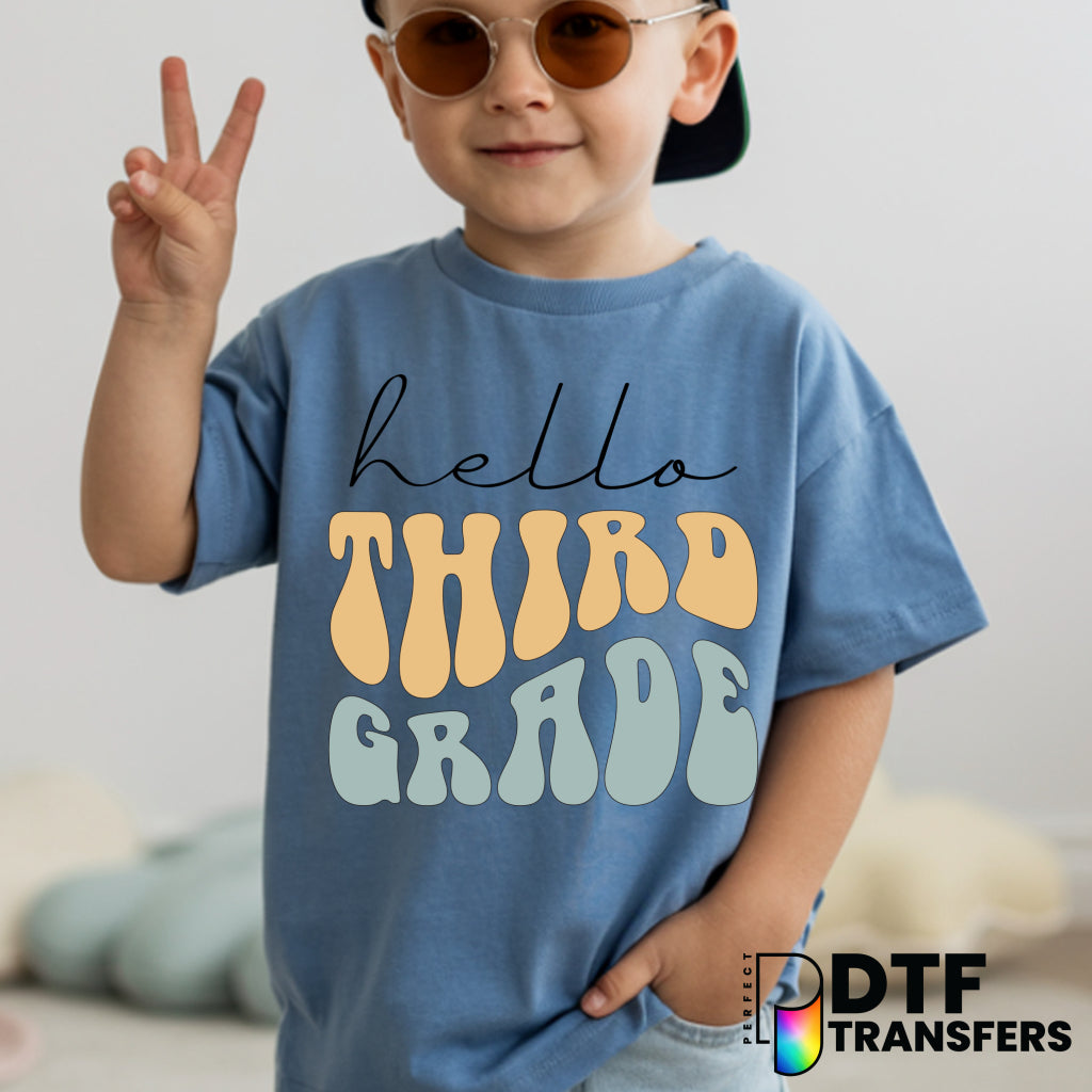 Hello Third Grade Welcome Back to School – Teacher DTF Transfer