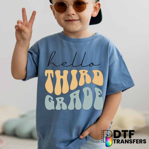 Hello Third Grade Welcome Back to School – Teacher DTF Transfer