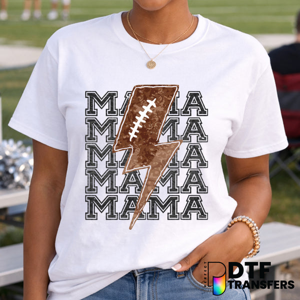 Football Mama with Lightning Bolt – Football DTF Transfer