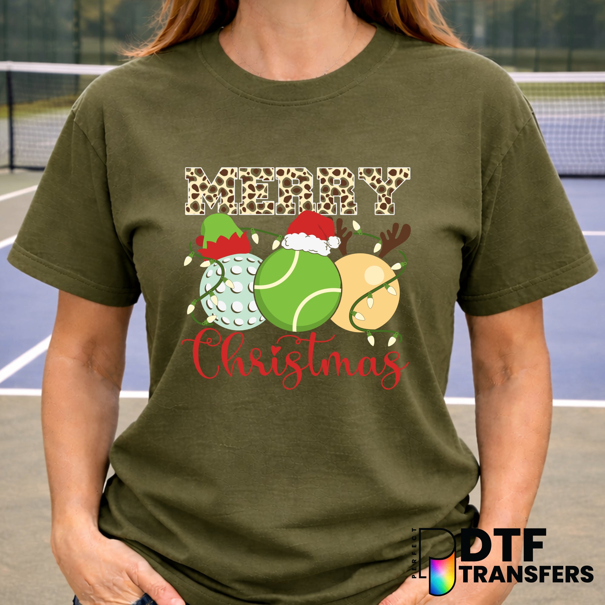 Merry Christmas – Tennis DTF Transfer
